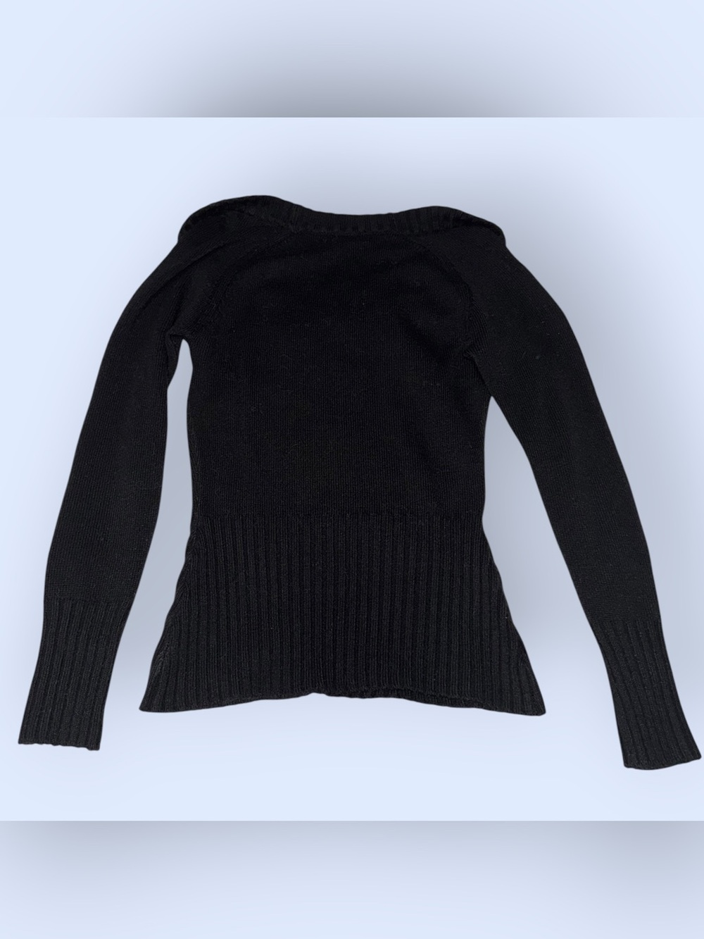 VENUS Black V-Neck Ribbed Hem Sweater - Picture 4 of 4